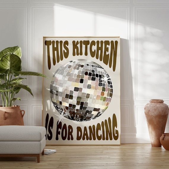 Disco Ball Kitchen Dance Wall Art Print