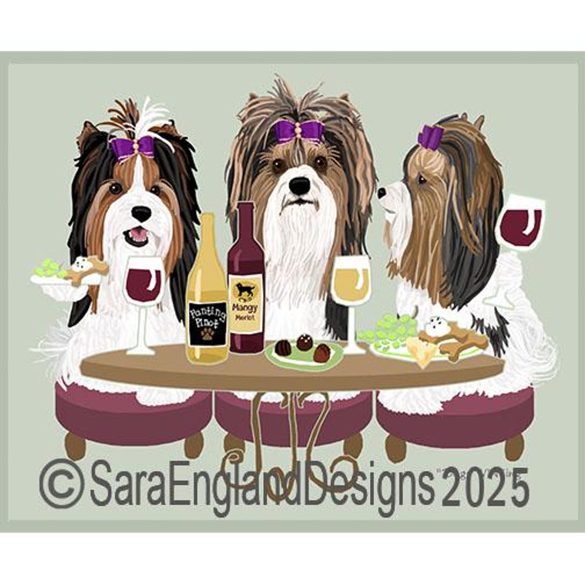 Biewer Terrier, Dogs Wining Art Print