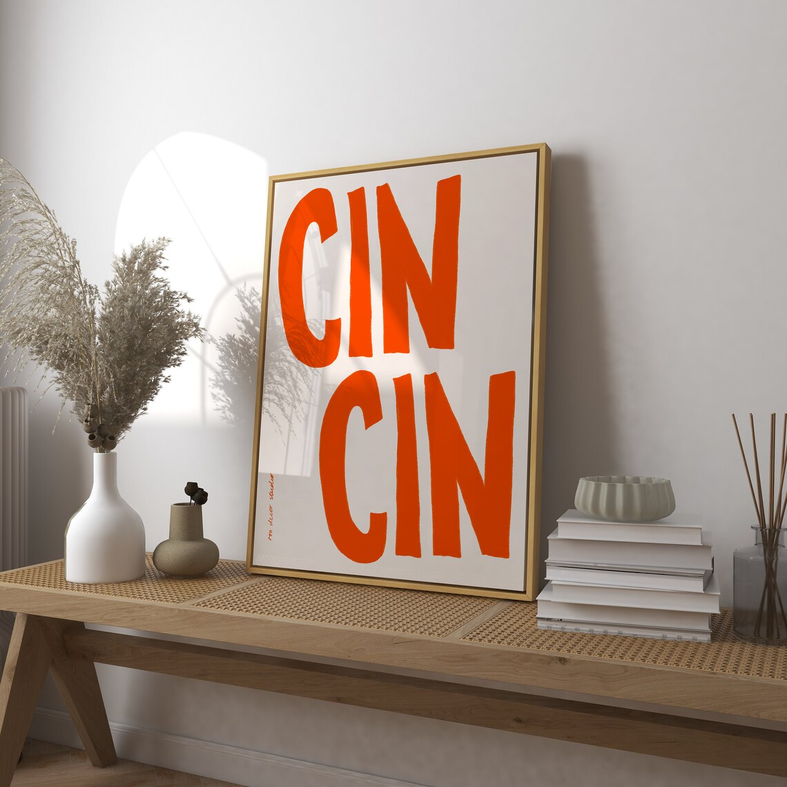 Cin Cin Vintage Food Print, Retro Cheers Art Print