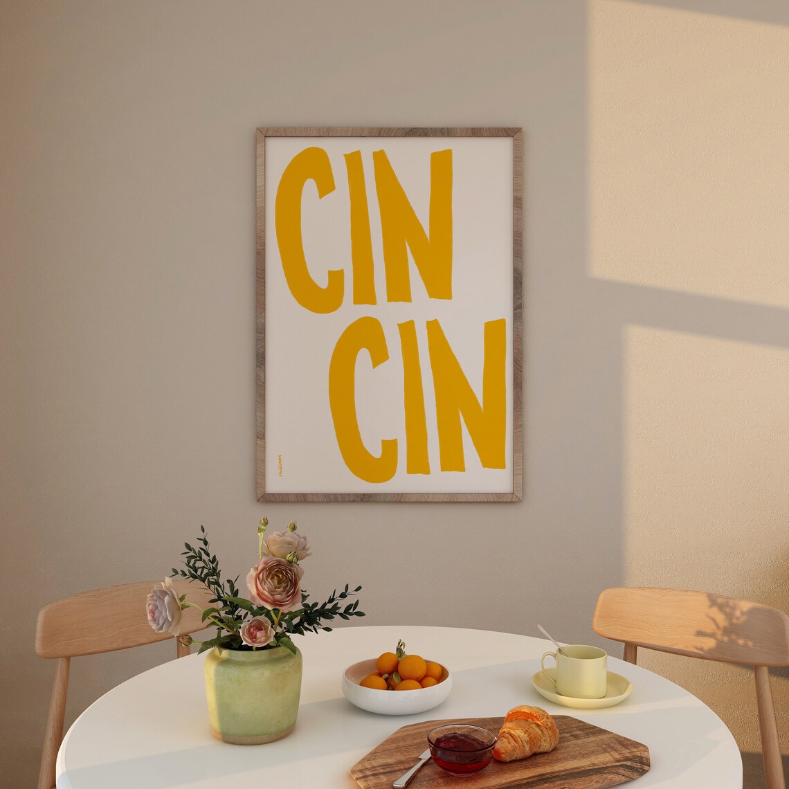 Cin Cin Vintage Food Print, Retro Cheers Art Print - Image 3