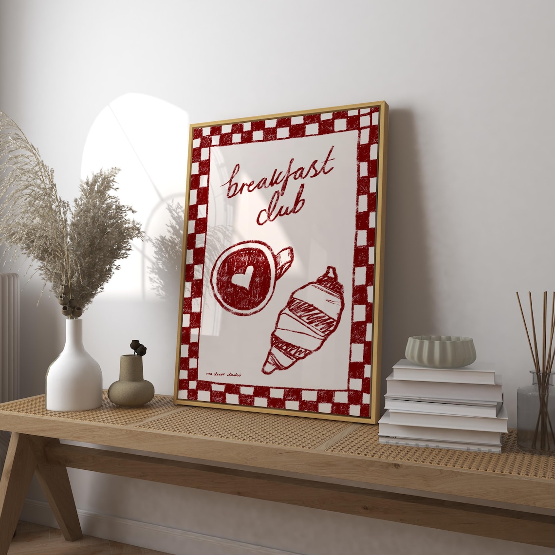 Breakfast Club Vintage Food Poster, Mid-Century Print