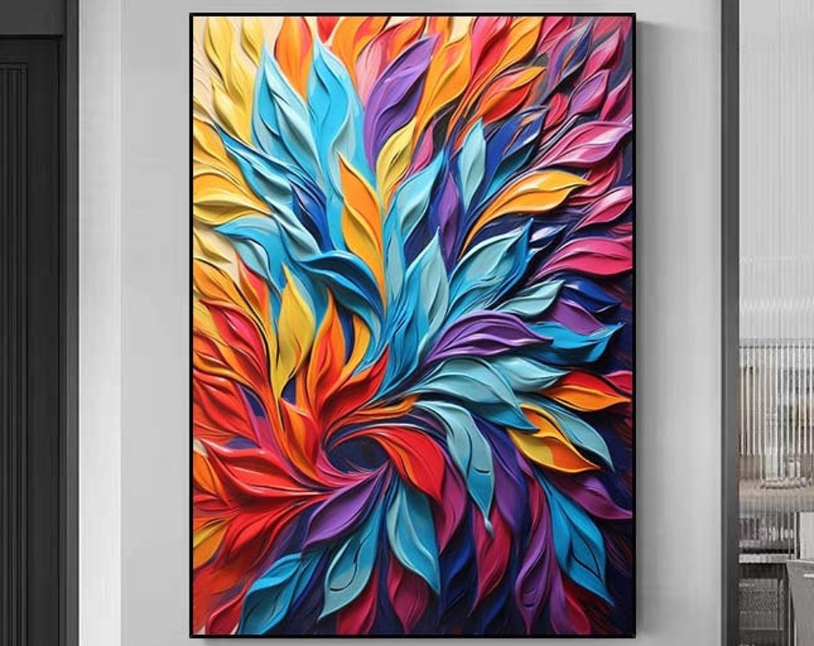 Rainbow Swirl Petal Vortex Colorful 3D Abstract Swirl Poster