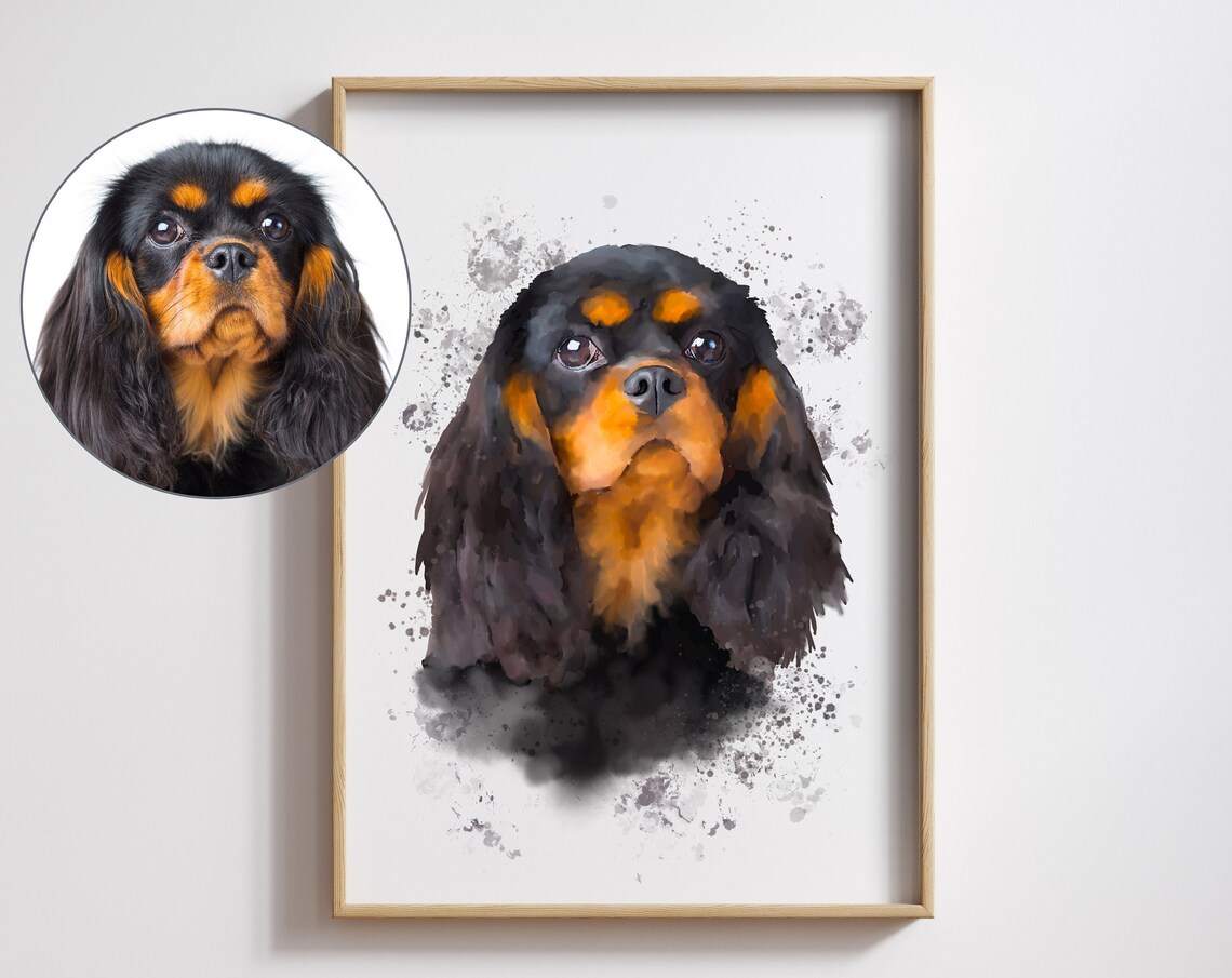 Custom Pet Portraits With Pet Photo Watercolor Portrait Dog Portrait Custom Pet Portrait Pet Cat Portraits