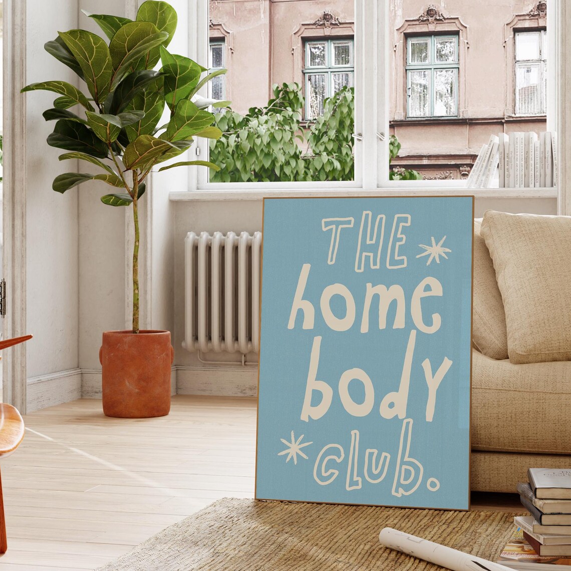 The Homebody Club Light Blue Hand Lettered Quote Trendy Wall Art Print