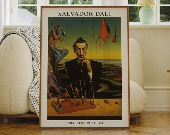 Salvador Dali Portrait Dali Wall Art Famous Artist Prints Salvador Dali Poster Surrealism Prints
