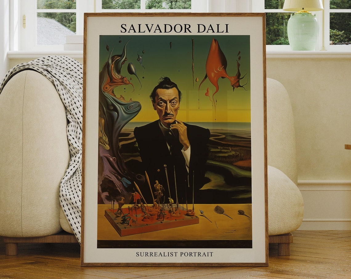 Salvador Dali Surrealist Portrait Artist With Mustache Poster
