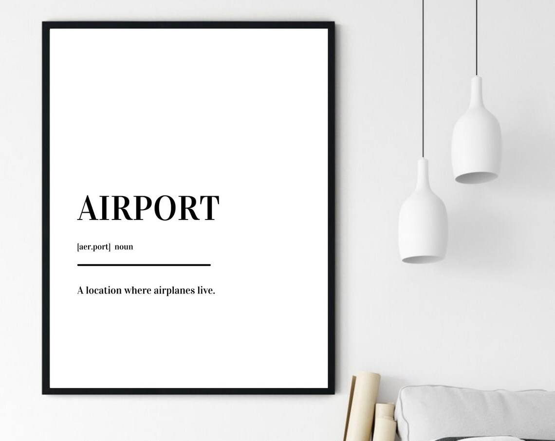 Airport Funny Definition Minimalist Dictionary Word Art Poster - Image 6