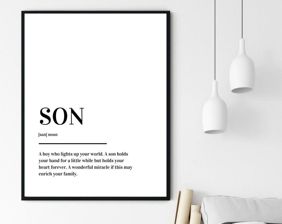 Son Definition Love Gift Family Heartfelt Minimalist Typography Poster - Image 6