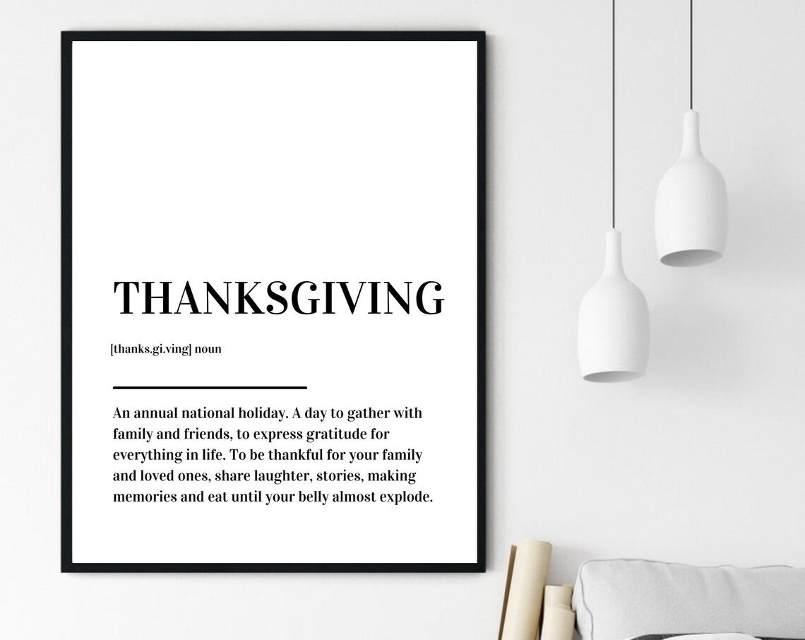 Thanksgiving Definition Holiday Quote Dictionary Style Poster - Image 6