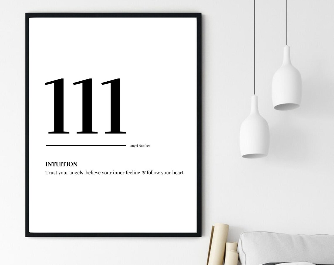 111 Angel Number Intuition Meaning Minimalist Spiritual Poster - Image 6