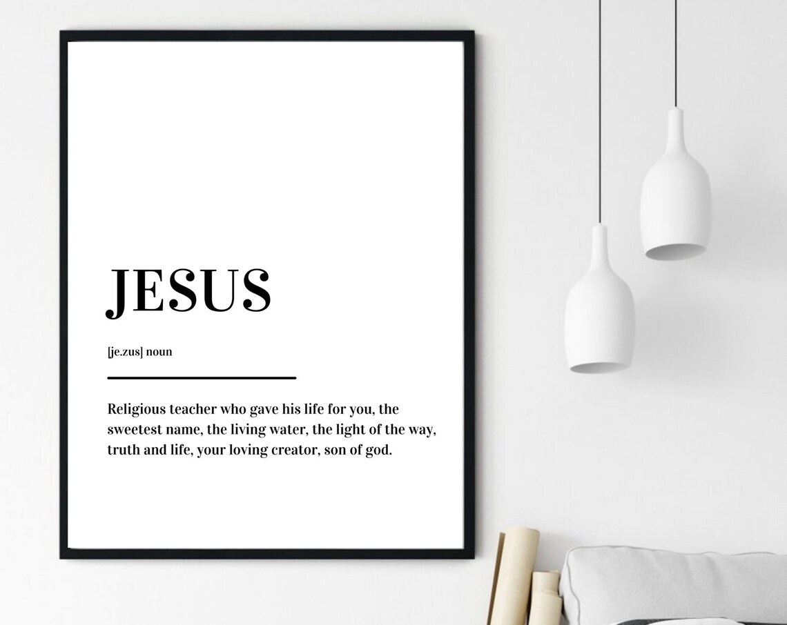 Jesus Inspirational Faith Dictionary Definition Minimalist Black White Poster - Image 6