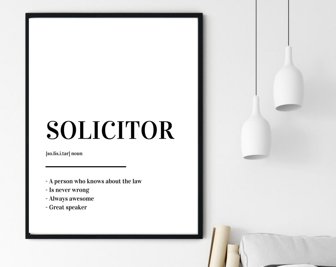 Solicitor Definition Lawyer Gift Law Office Minimalist Poster - Image 6