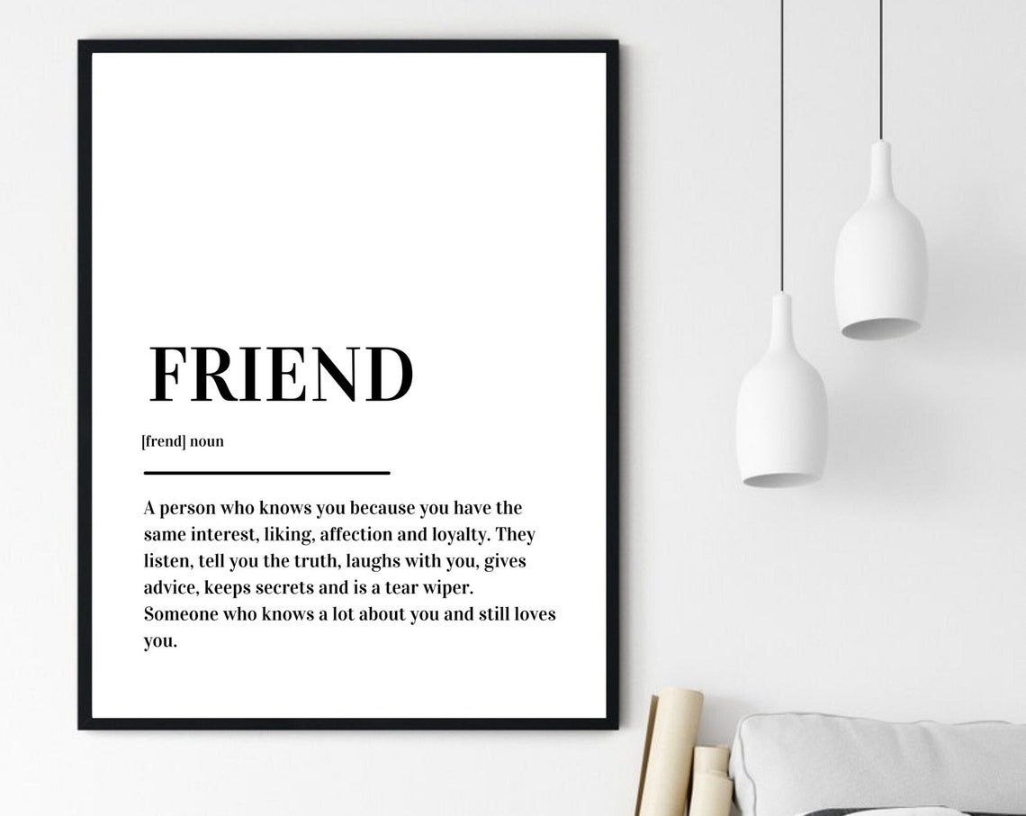 Friend Definition Best Friend Quote Dictionary Style Typography Poster - Image 6