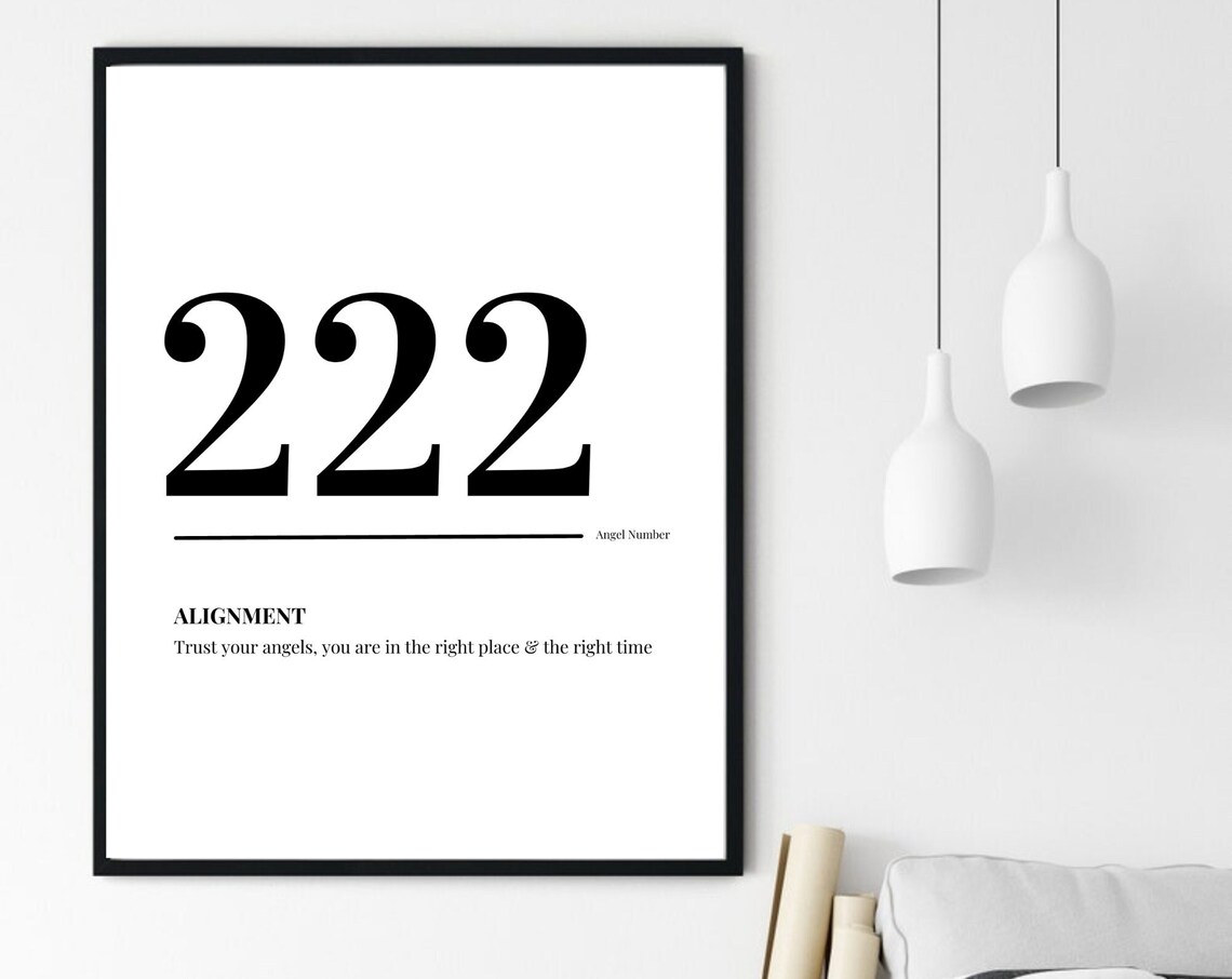 222 Angel Number Alignment Meaning Minimalist Spiritual Poster - Image 6