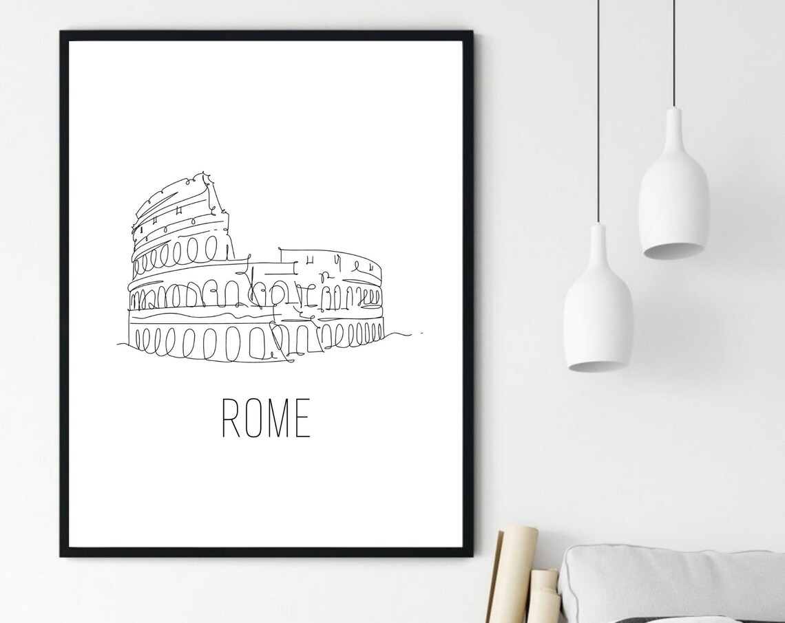 Rome Colosseum Line Art Minimalist Italy Travel Wall Decor Poster - Image 6