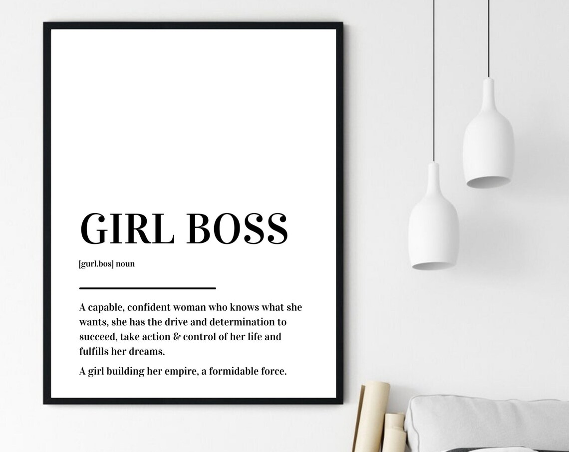 Girl Boss Definition Confident Woman Empowering Typography Poster - Image 6