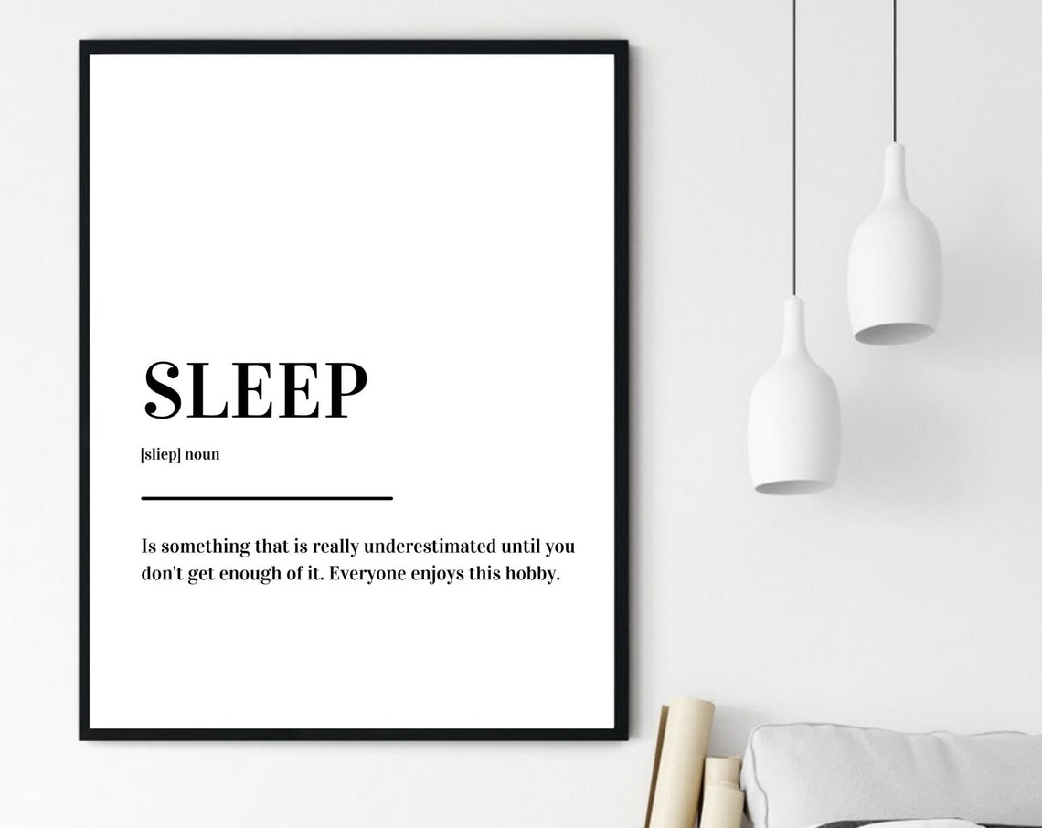 Sleep Funny Definition Hobby Minimalist Dictionary Quote Poster - Image 6