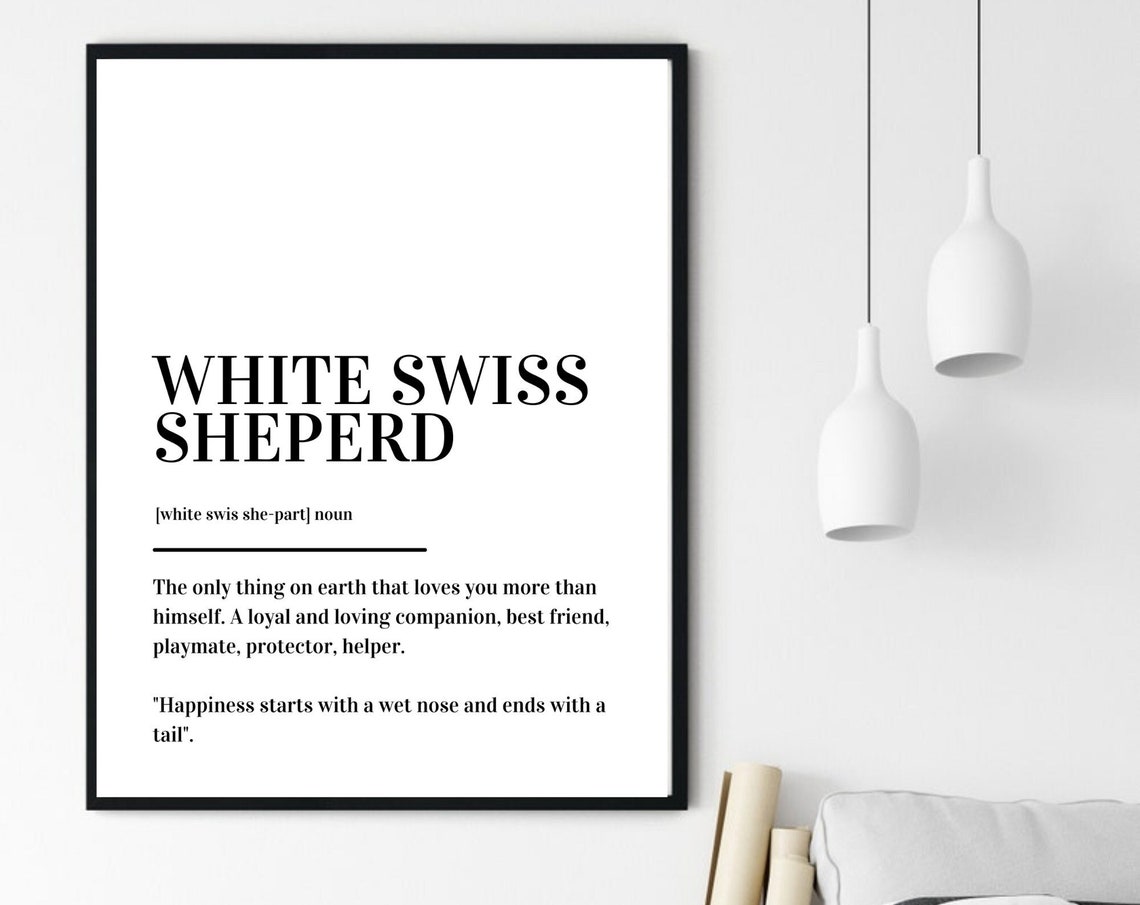 White Swiss Shepherd Definition Dog Breed Dictionary Companion Poster - Image 6