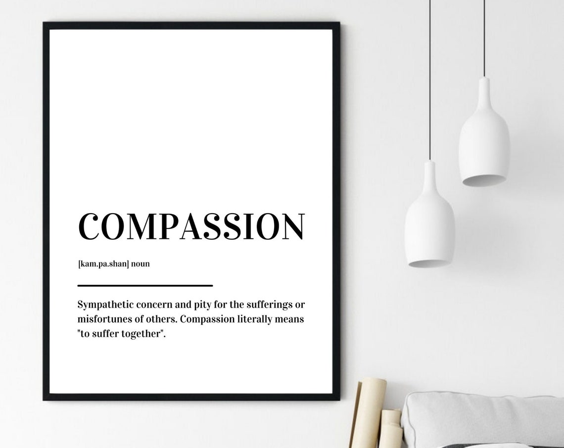 Compassion Definition Dictionary Inspirational Quote Minimalist Poster - Image 6