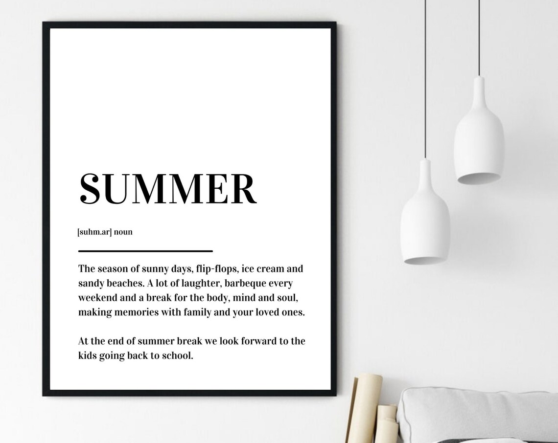 Summer Definition Meaning Black White Minimalist Typography Poster - Image 6
