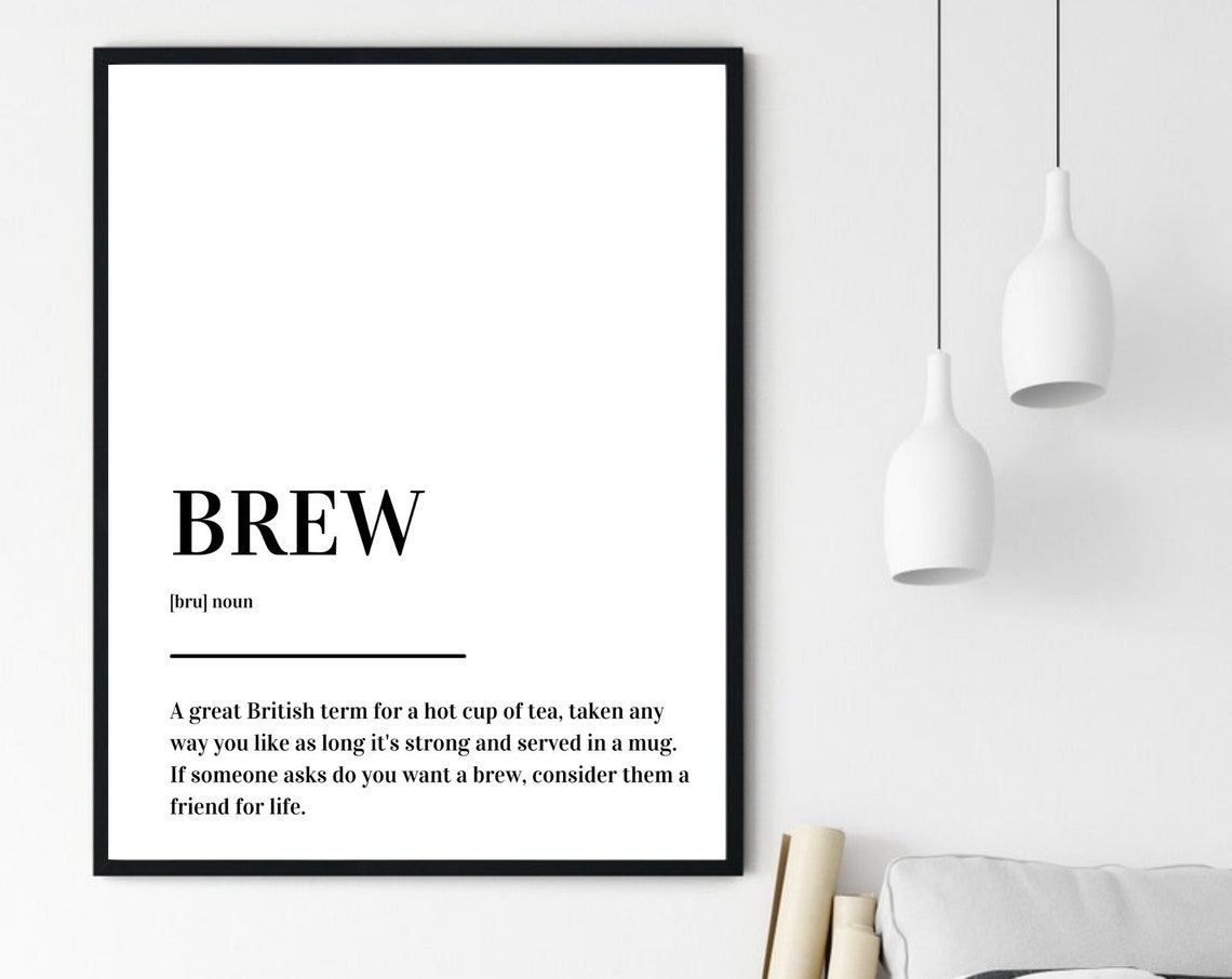 Brew Definition British Tea Cup Funny Kitchen Typography Poster - Image 6