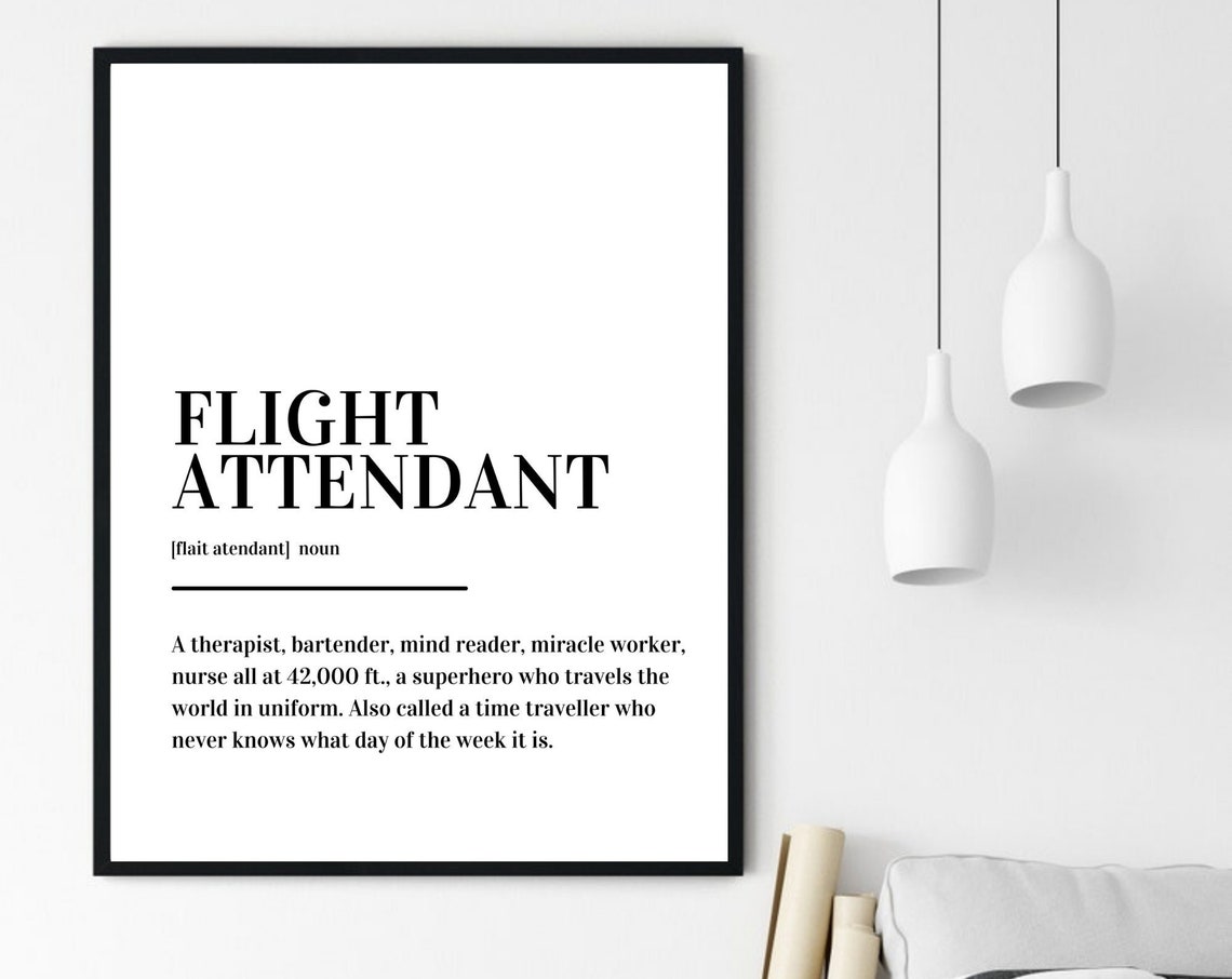 Flight Attendant Definition Cabin Crew Gift Dictionary Quote Poster - Image 6