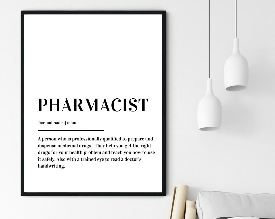 Pharmacist Definition Typography Medical Gift Minimalist Poster - Image 6
