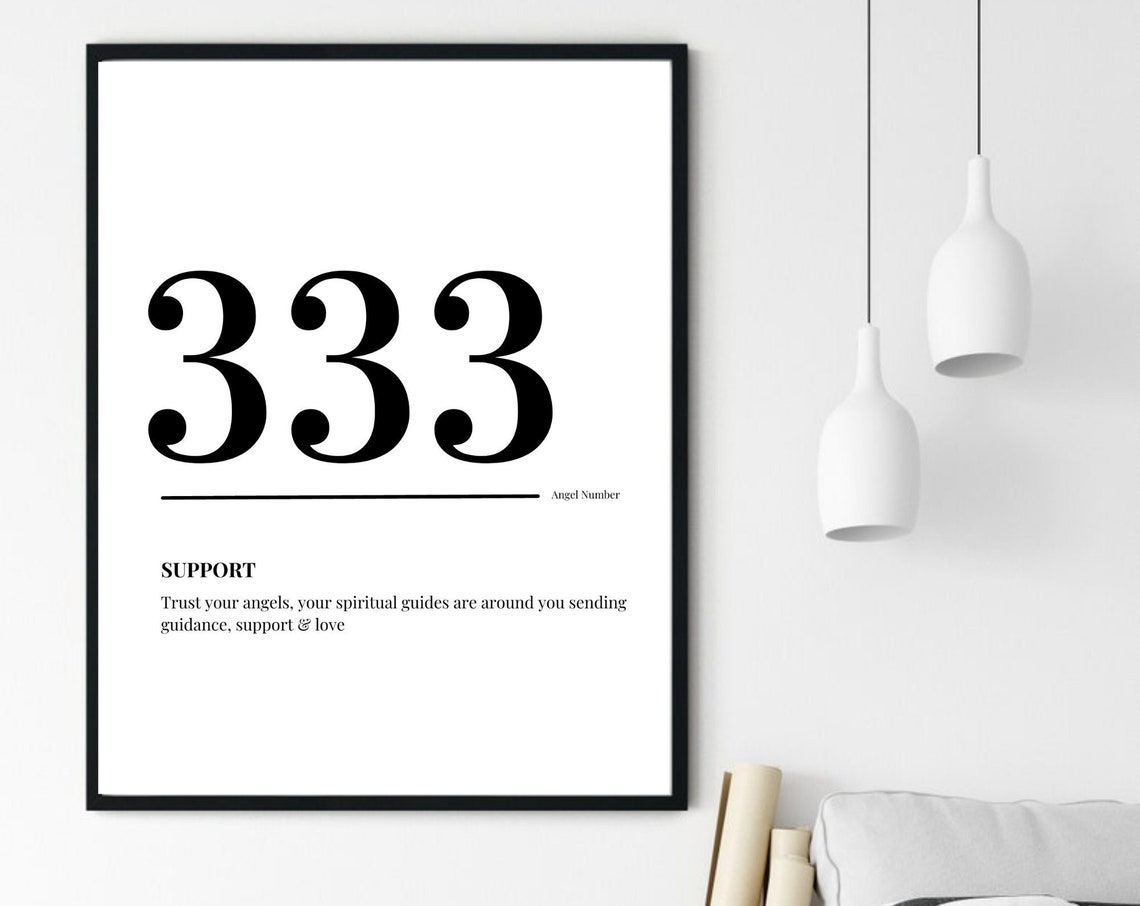 333 Angel Number Support Meaning Minimalist Spiritual Poster - Image 6
