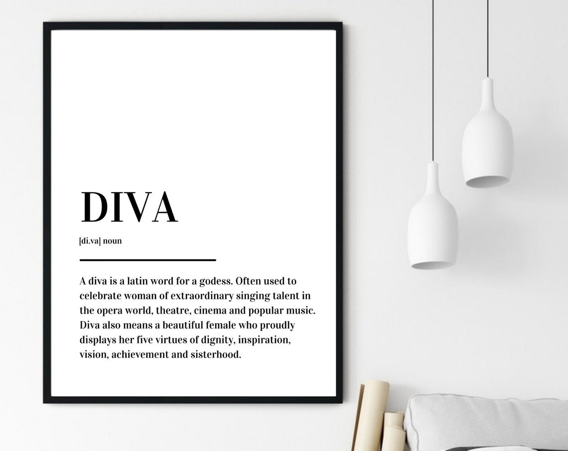 Diva Definition Female Goddess Quote Dictionary Style Poster - Image 6