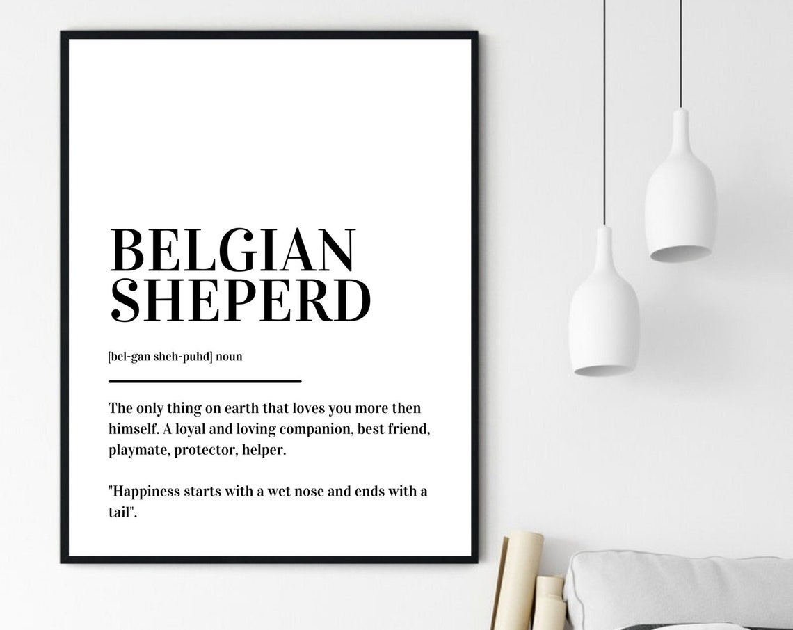 Belgian Shepherd Dog Definition Minimalist Typography Wall Poster - Image 6