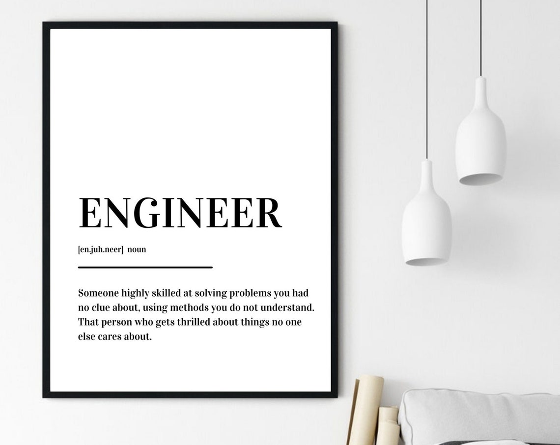 Engineer Definition Funny Problem Solver Gift Typography Poster - Image 6