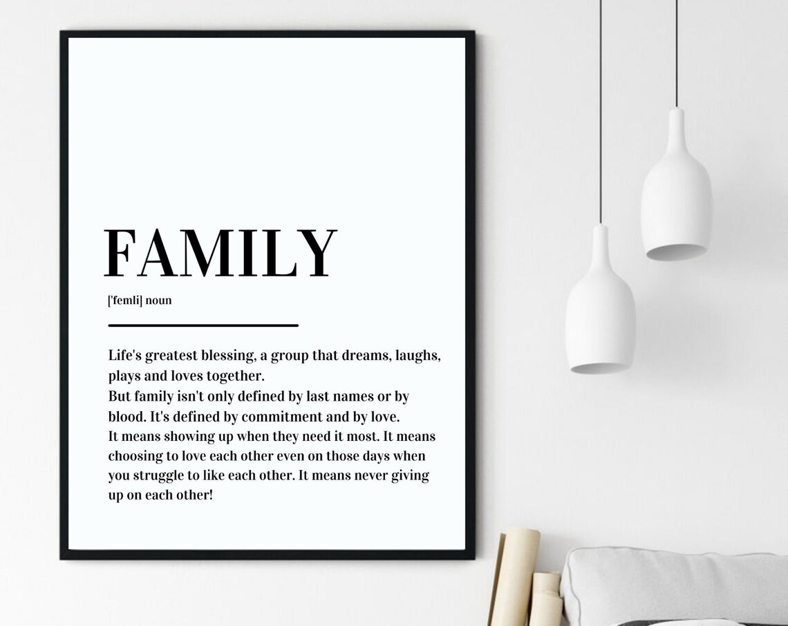 Family Lifes Greatest Blessing Love Definition Minimalist Poster