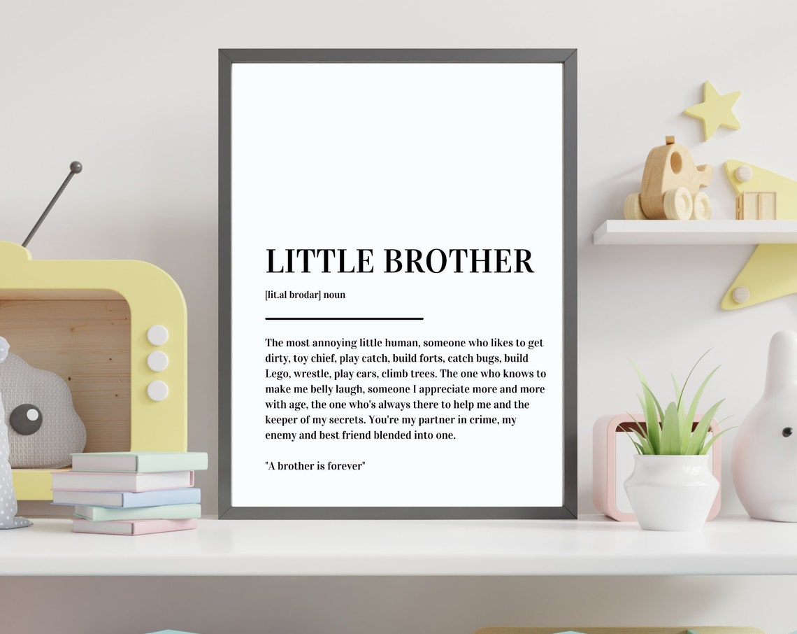 Little Brother Definition Funny Sibling Gift Minimalist Poster - Image 5
