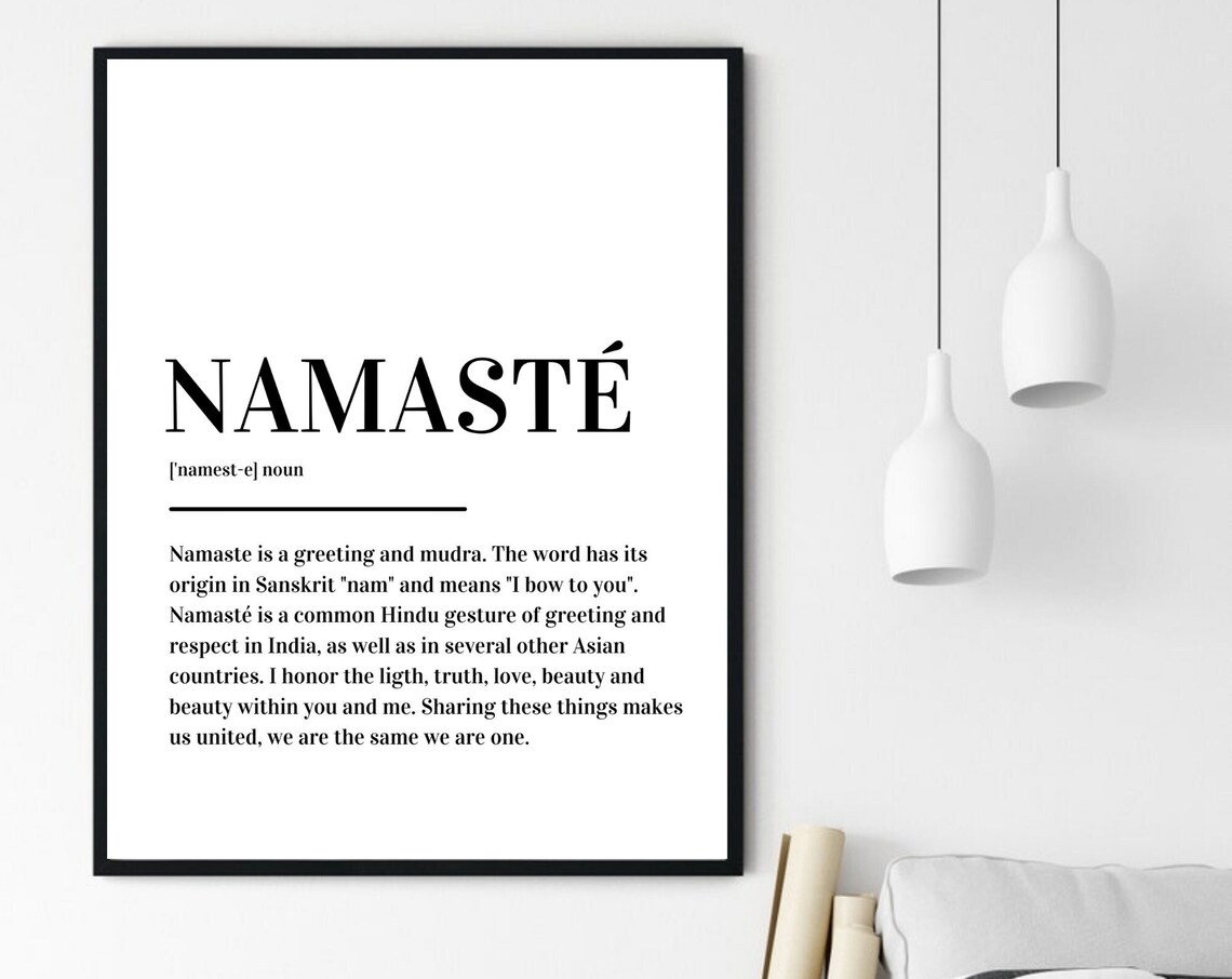 Namaste Definition Yoga Meditation Spiritual Minimalist Poster