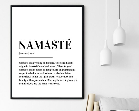 Namaste Definition Yoga Meditation Spiritual Minimalist Poster
