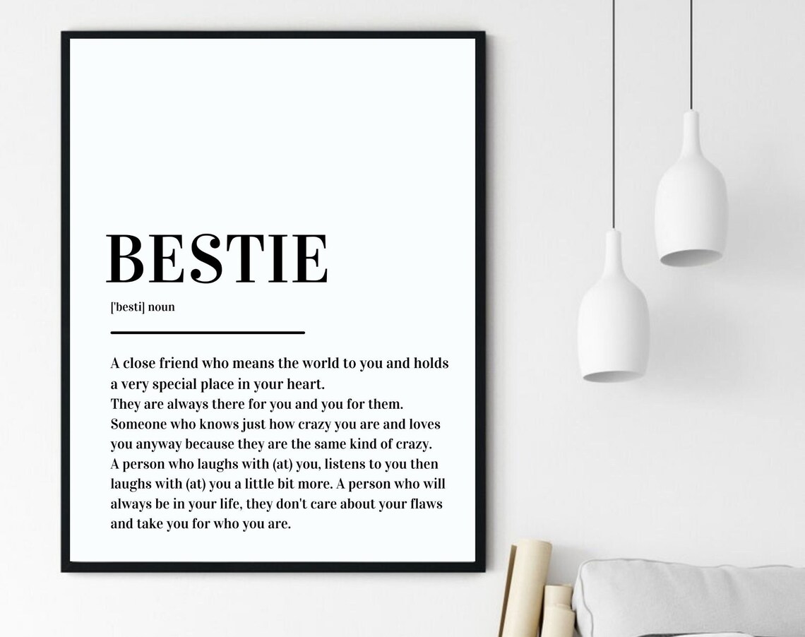 Bestie Definition Best Friendship Friend Quote Dictionary Poster