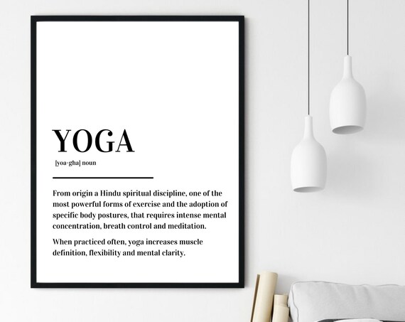 Yoga Definition Dictionary Wellness Art Mindful Living Minimalist Poster