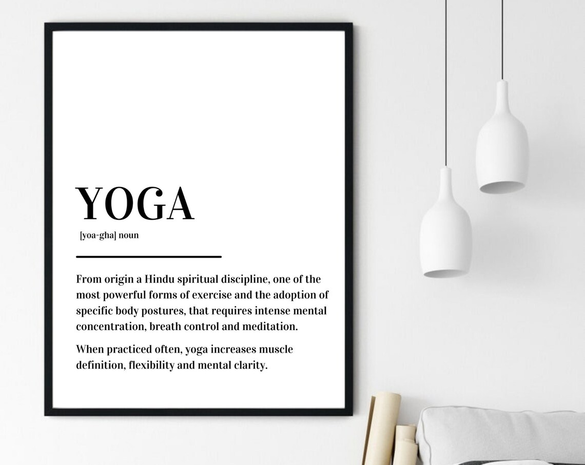 Yoga Definition Dictionary Wellness Art Mindful Living Minimalist Poster