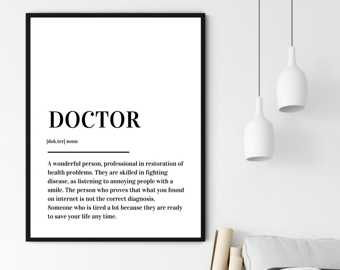 Doctor Definition Medical Gift Dictionary Style Typography Poster - Image 6