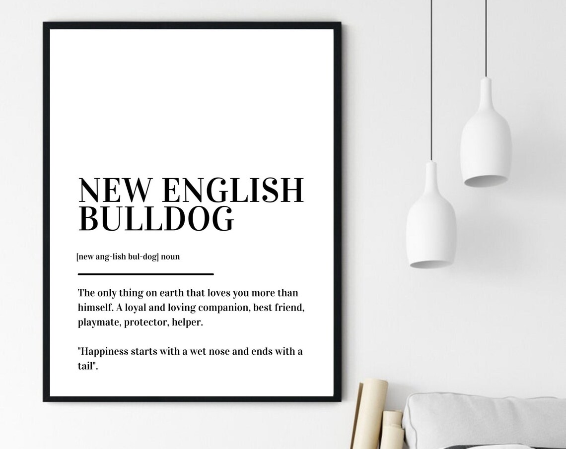 New English Bulldog Definition Dog Breed Dictionary Loyal Pup Poster - Image 6