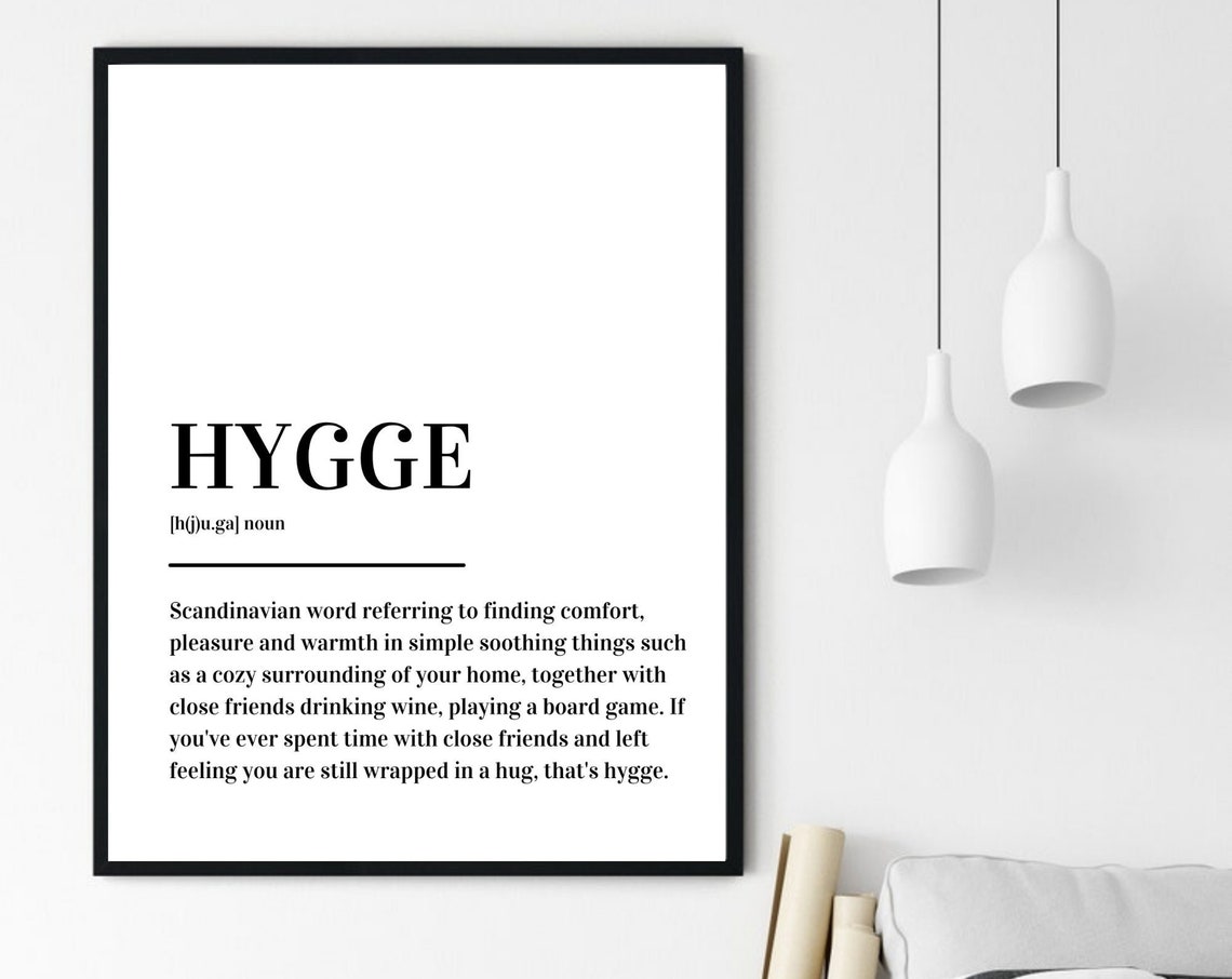 Hygge Scandinavian Cozy Word Definition Black White Minimalist Poster - Image 6