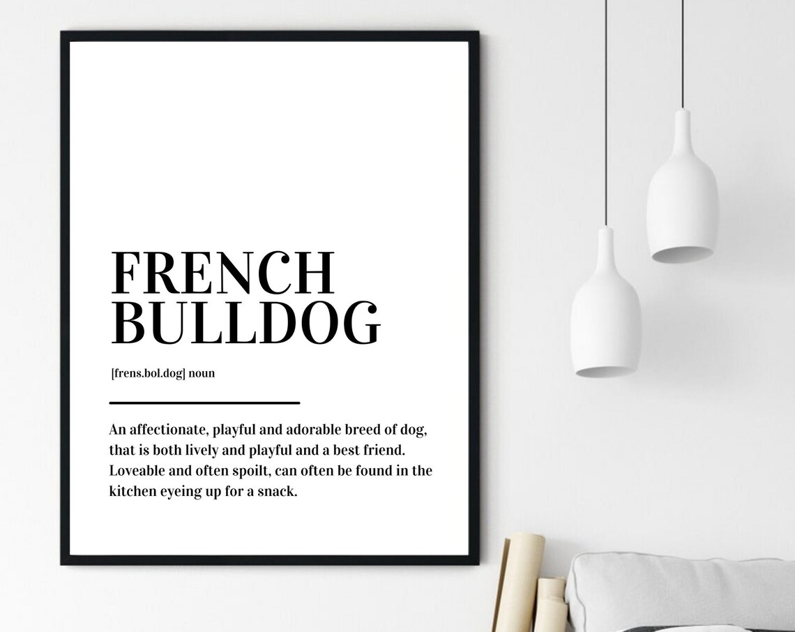 French Bulldog Definition Minimalist Dog Breed Typography Poster - Image 6