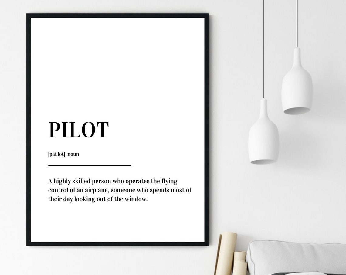 Pilot Funny Definition Aviation Gift Minimalist Dictionary Poster - Image 6
