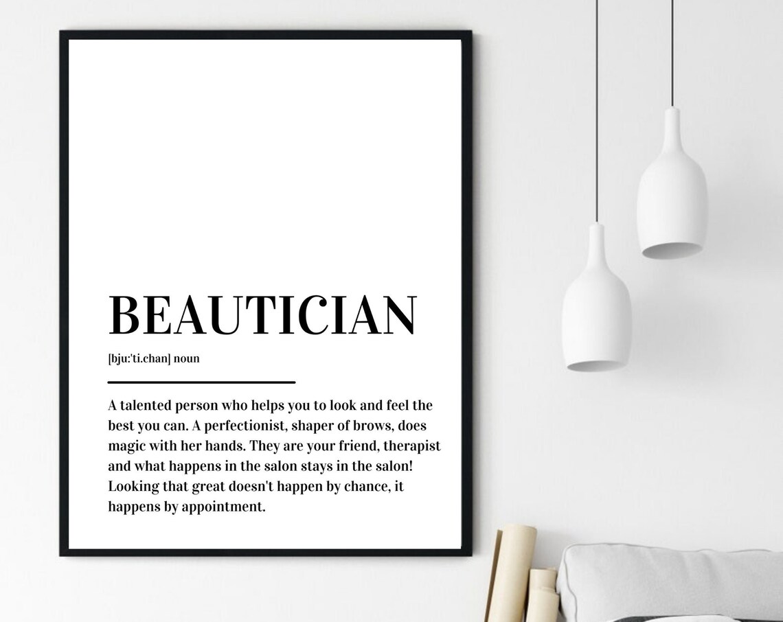 Beautician Dictionary Definition Gift For Salon Pros Minimalist Poster - Image 6