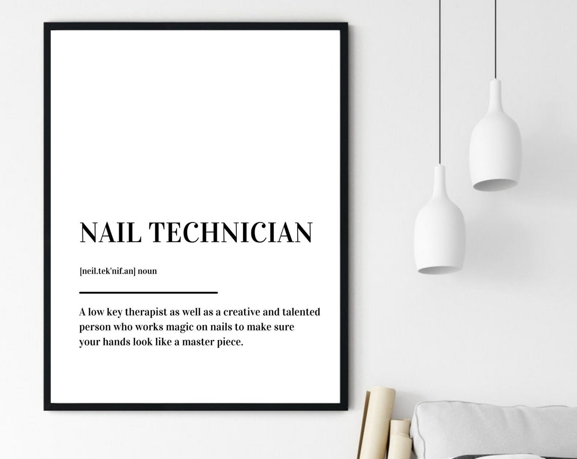Nail Technician Definition Nail Tech Gift Dictionary Style Poster - Image 6