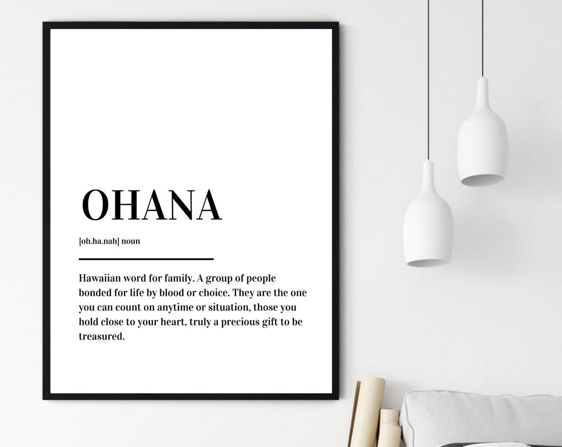 Ohana Definition Poster Hawaiian Word For Family Love Minimalist Style - Image 6
