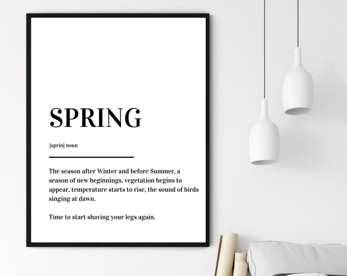 Spring Definition Funny Season New Beginnings Typography Poster - Image 6