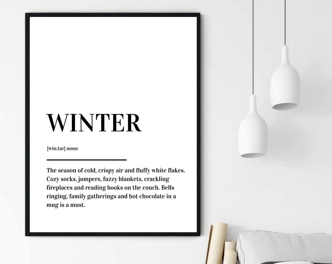 Winter Definition Cold Season Quote Dictionary Style Typography Poster - Image 6