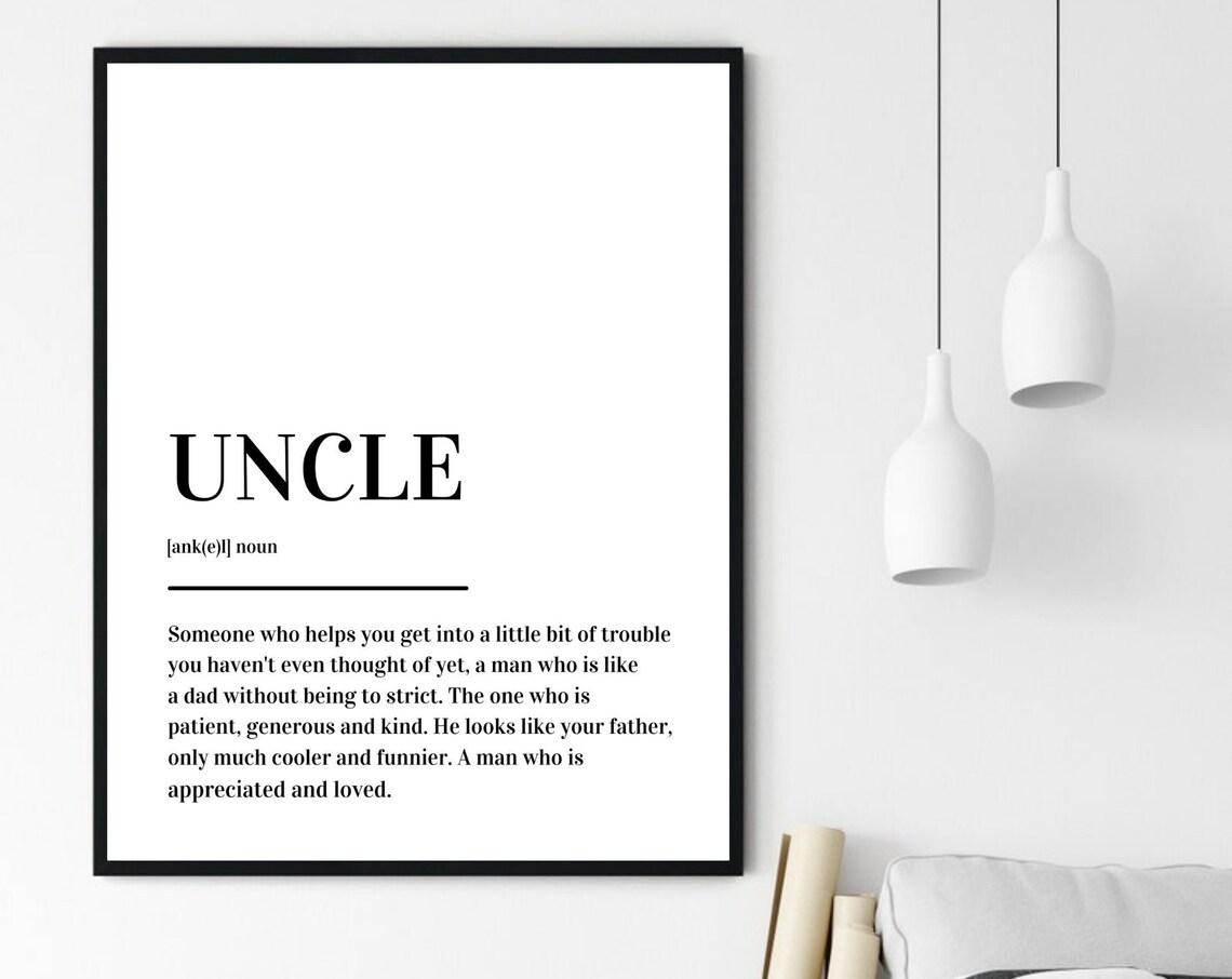 Uncle Definition Funny Gift Appreciation Minimalist Typography Poster - Image 6