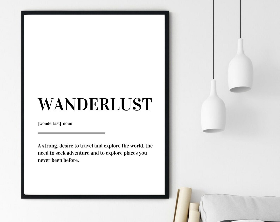 Wanderlust Definition Typography Travel Quote Minimalist Poster - Image 6